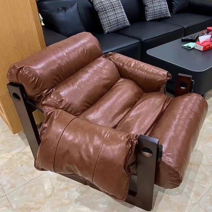 High-End Solid Wood Recliner Sofa Chair Home Personal Leisure Living Room Furniture Small Sofa Comfortable Lazy Chair
