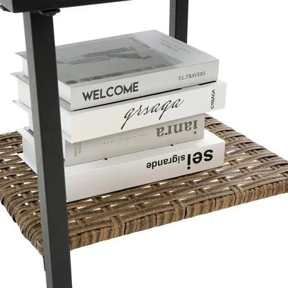 3-Piece Rattan Rocking Chair Set - Outdoor Leisure Seating in Gray for Patio or Garden