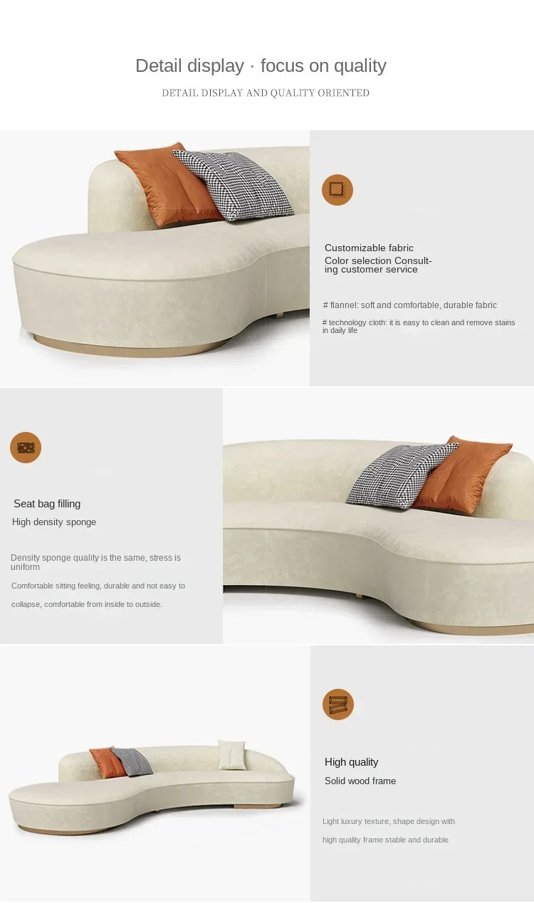 apply Customized modern luxury curved sofa combination leisure hotel villa beauty salon rest area reception hall special-shaped