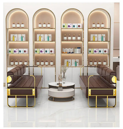 Furniture Barber Shop Sofa Waiting Salon Special Chair Hair Salon Rest Area Stainless Steel Sofa Chair