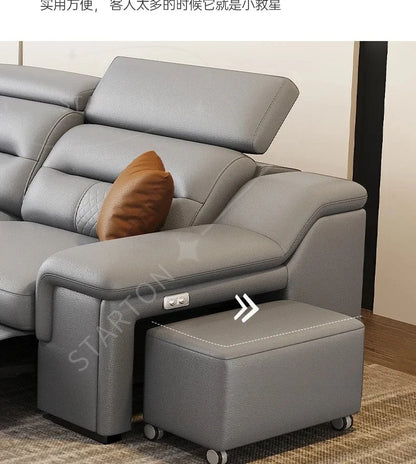 Convertible Sofa Bed Electric Reclining Sectional Couch, Folding Sofa Cama With Power Recliner & Storage