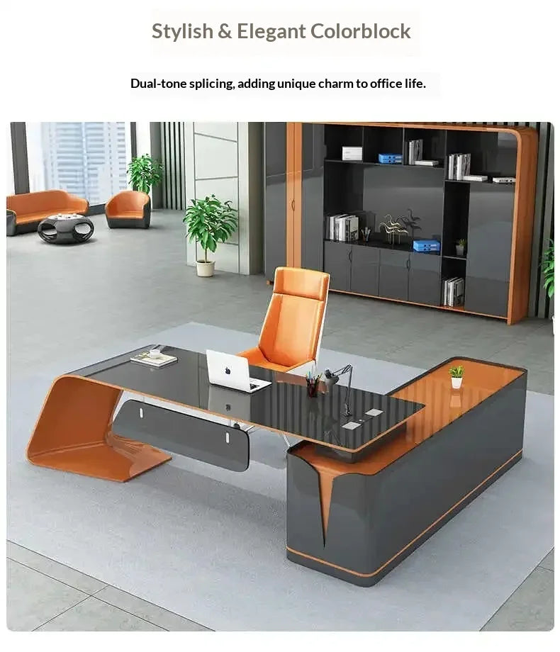 Executive Light Luxury Office Desk in Stock Designer Storage Organizer Computer Desks L Shaped Quality Escritorio Furniture