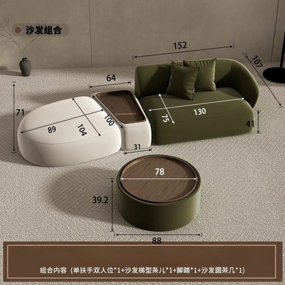 Curved Sofa Special Shaped Designer Beauty Salon Couch Lounge Area Sofa Coffee Table Set Furniture Velvet Living Room Sofas