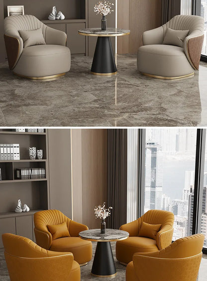 Modern light luxury single sofa chair home balcony negotiation reception table and chair combination designer office area leisur