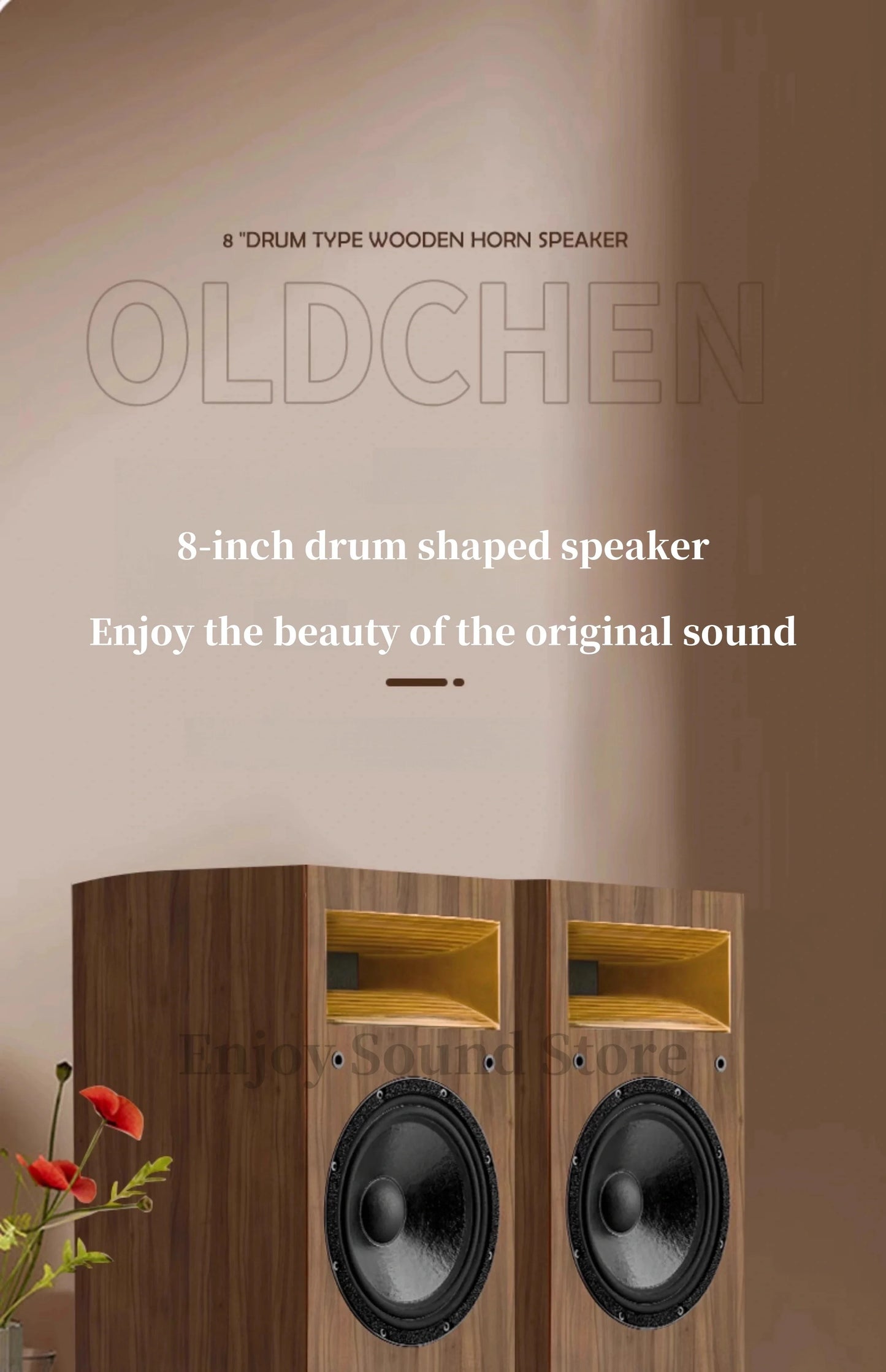 A-1529 8 Inch Two Way HiFi Fever Bookshelf Passive Horn Wooden Box Boron Magnet High pitched Speaker 110W 8Ohm