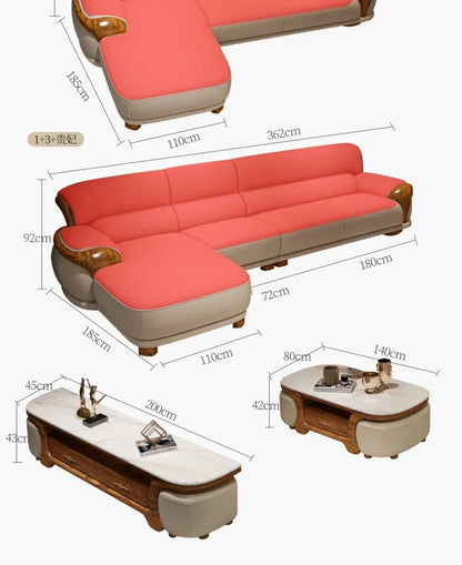 Luxury Modern Straight row sofa living room leather sofa set furniture room set sofas Designer Office couch set Canape Salon