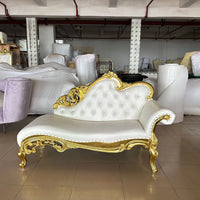 European sofa chair hotel villa club luxury sofa, bedroom beauty couch real wood carving flower chaise longue