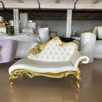 European sofa chair hotel villa club luxury sofa, bedroom beauty couch real wood carving flower chaise longue