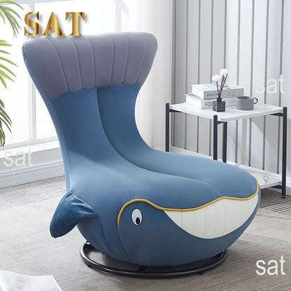 -Fabric Cartoon Seat Shark Transfer Chair Whale Sofa Recliner Single Lounge Children Kids Rocking Chair