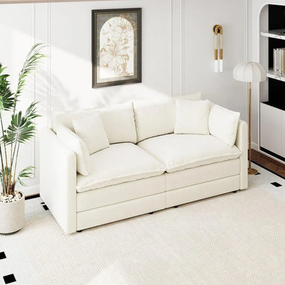 77.16 Inch Deep 2-Seater Sofas Comfy Chenille,Modular Sectional Sofa Modern Convertible Loveseat Couch