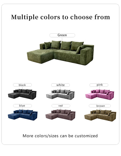 l-shaped cloudy sectional sofa for living room - pre-assembled, modular design with plush comfort and deep seating