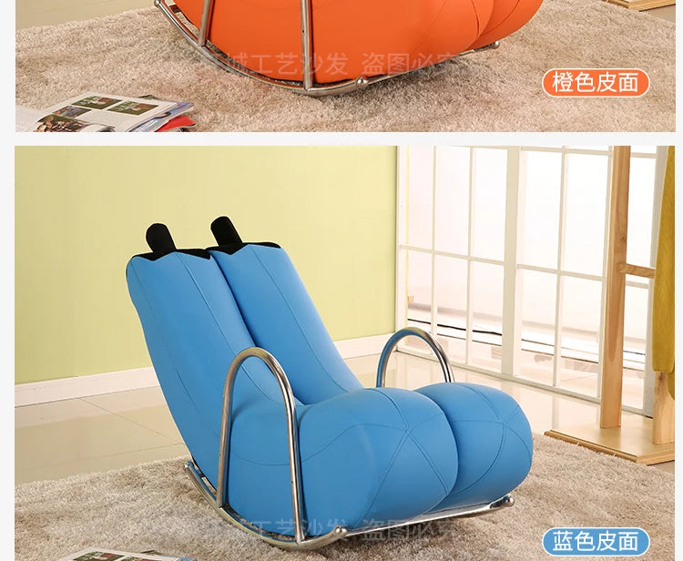 Banana Rocker Chair PU Leather Lounge Chair w/Metal Frame, Indoor Single Seater Sofa for  Comfortable Recliner Chair for Adults