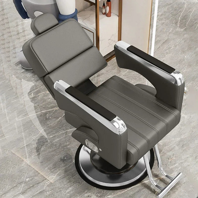 2025 Luxury Personalized Chair Barber Classic Hydraulic Reclining Release Salon Chair Leg Rest Professional Barberia Furniture