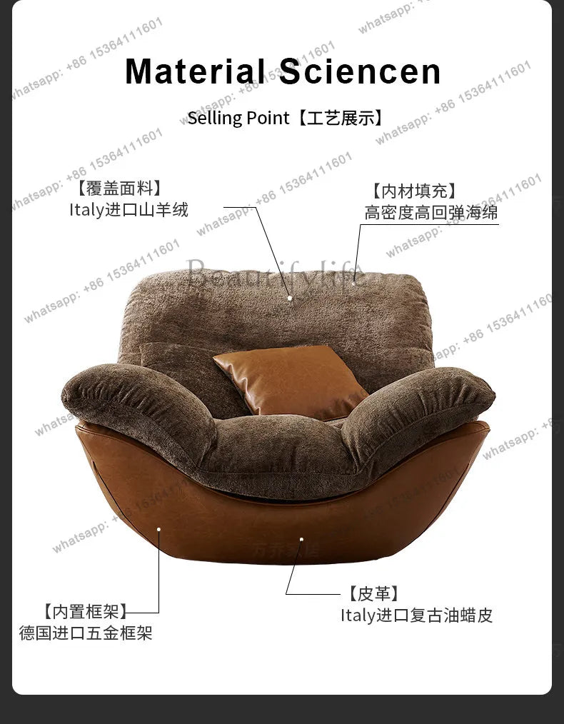 Italian light luxury designer creates reclining chair Italian modern simple living room leisure chair