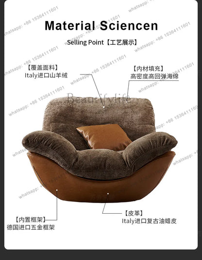Italian light luxury designer creates reclining chair Italian modern simple living room leisure chair