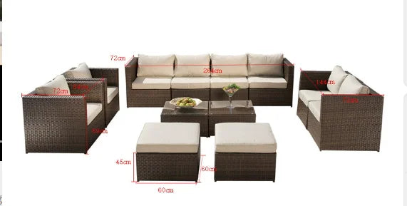 Coronado Style Luxury 8 Seater Outdoor Rattan Sofa Set Garden Furniture Collection