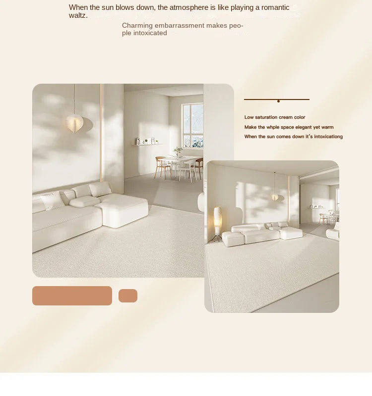 VIKAMA Cream Wind Carpet Living Room New Waterproof Light Luxury Senior Erasable Washable Simple Sofa Mats Home Decor