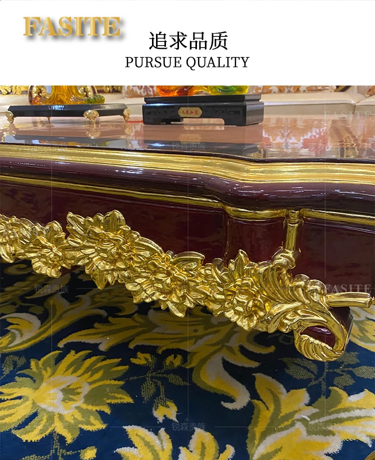 French solid wood coffee table European rectangular coffee table natural furniture