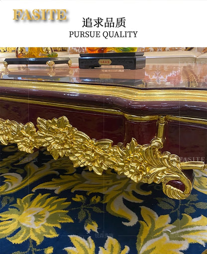 French solid wood coffee table European rectangular coffee table natural furniture