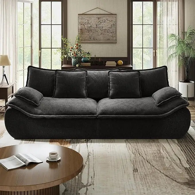 Deep Seat Sofa with Throw Pillows-89" Modular 2-Seater Sectional Loveseat, Designed for Small Spaces