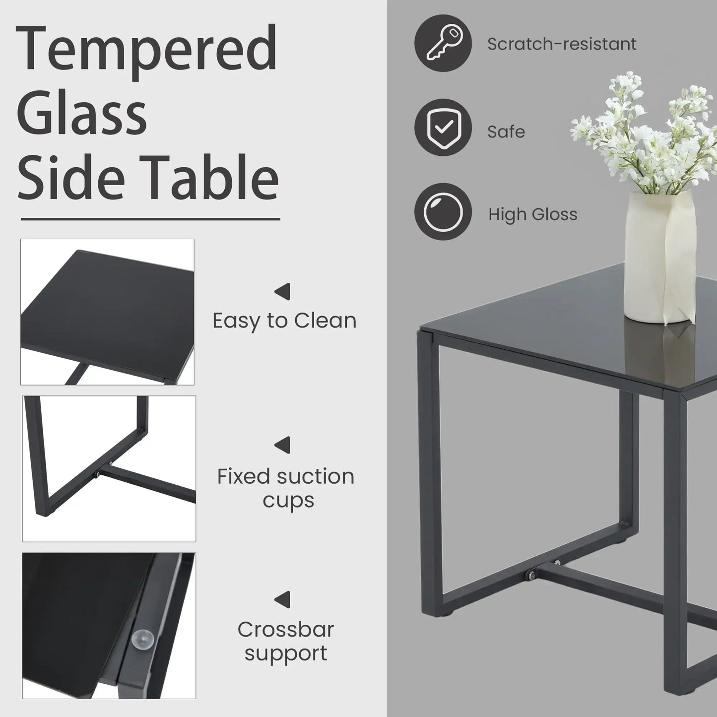 3-Piece Patio Bistro Set, Outdoor Rattan Furniture Set with Coffee Table, Ideal for Outdoor Use, Black