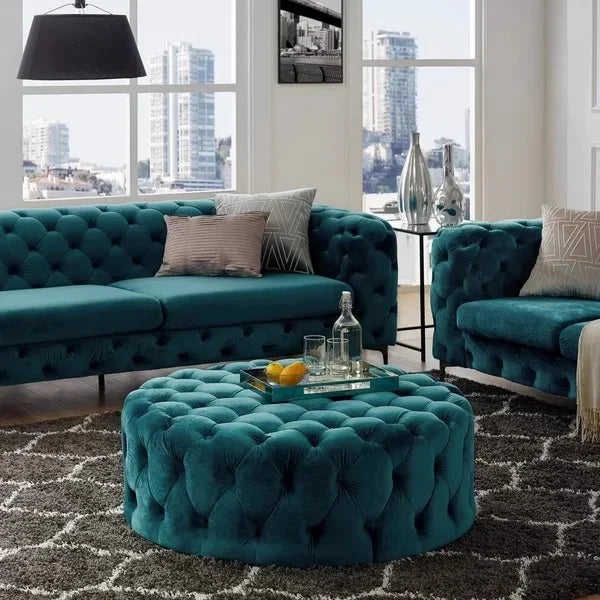 Factory Modern Living Room Sofa Love Seat in Stock Luxury Sofa Set Couch Customized Velvet or Leather Chesterfield Sofa