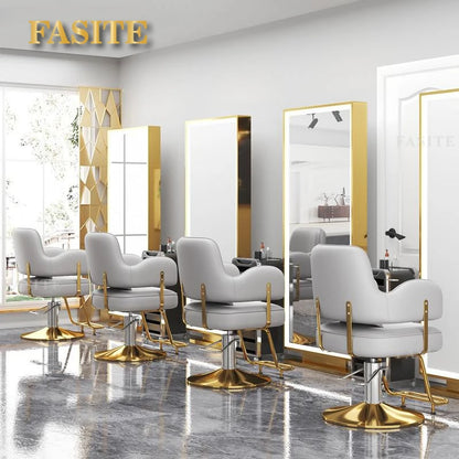 Premium Durable Hair Salon Barber Chairs European Style Hairdressing Chair Dressing Room Back Armchair Recliner Furniture