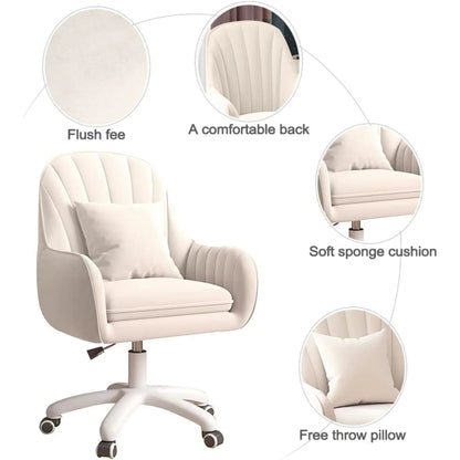 Modern Velvet Swivel Office Chair with Adjustable Height and Ergonomic Design Elegant Velvet Office Chair with Swivel Base