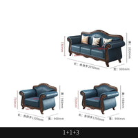 Customizable American Country Vintage Log Leather Sofa