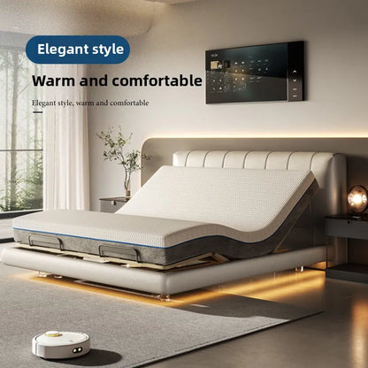 Head And Foot Adjustable Smart Bed Split King Size Bedroom Furniture Bed Easy To Install With Wireless Remote Control Bed