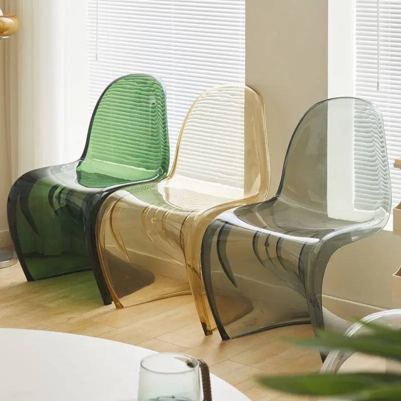 Panton Chair: Artistic Light Luxury Popular Transparent Plastic Chair Nordic Modern Minimalist with Backrest Fit for Home Dining