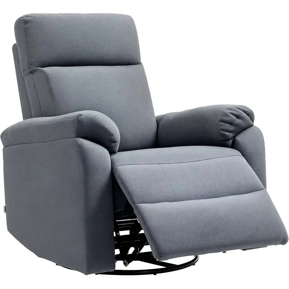 Modern Overstuffed Reclining Chair with Swivel and Rocking Features, Wide Glider Sofa with Pocket Spring and Pocket, Ideal for L
