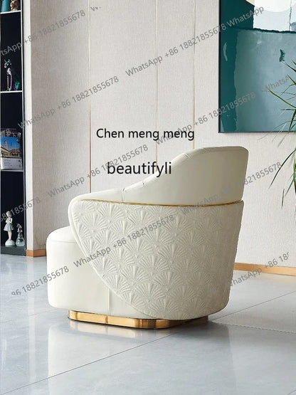 Light luxury single sofa chair hotel clubhouse cafe leisure chair rotating negotiation office chair