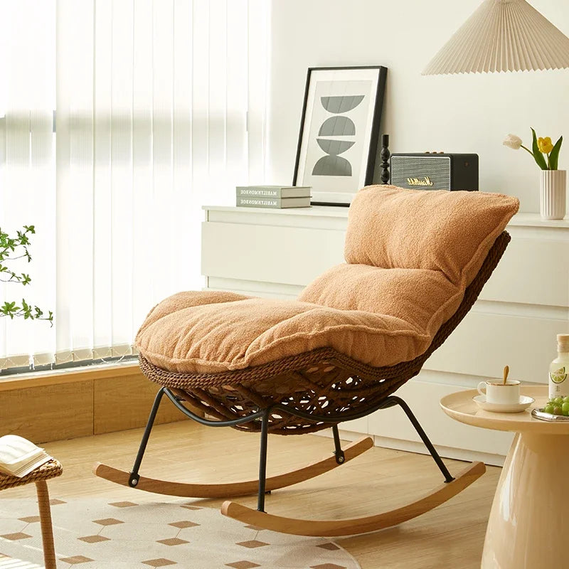 AA  Rocking Chair Adult Recliner Home Lazy Leisure Chair Single-Seat Sofa Chair