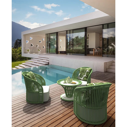 Courtyard Waterproof Rope Weaving Aluminium Frame Modern Design Luxury Outdoor Sofa Set