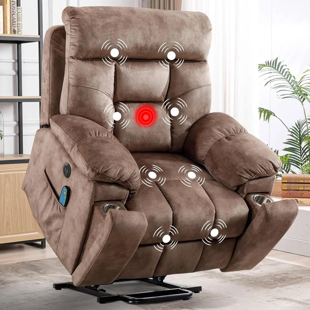 Large Power Lift Recliner Chair with Massage and Heat for Elderly Big and Tall People, Overstuffed Wide Recliners, Customized