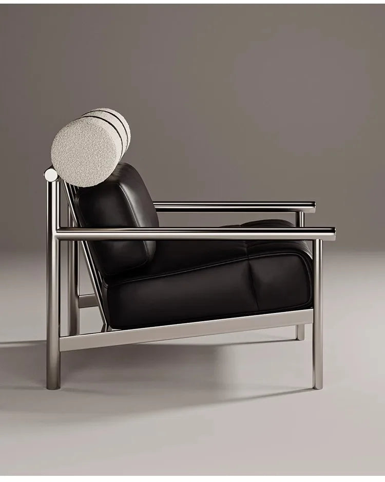 Simple Living Room Chair Sofa Stainless Steel Designer Modern Lounge Stools Bedroom Reception Fauteuil Salon Furniture Home