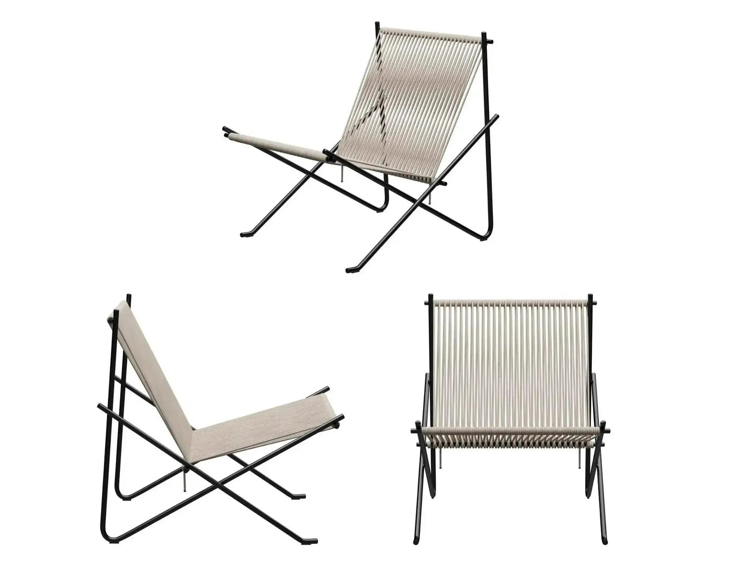 MOMO Bauhaus Leisure Chair Simple Design Living Room Sofa Balcony Rope Woven Stainless Steel Solid Frame Modern Outdoor Living C