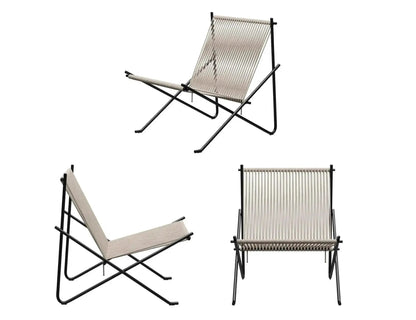 MOMO Bauhaus Leisure Chair Simple Design Living Room Sofa Balcony Rope Woven Stainless Steel Solid Frame Modern Outdoor Living C