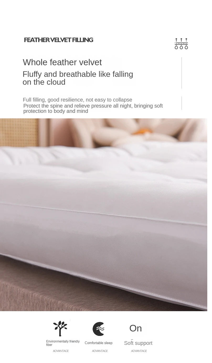 Queen Mattress Topper for Body Pain Relief, 1000 GSM Extra Thick Mattress Pad Cover with Elastic Pocket, 7D fiber Bed Topper