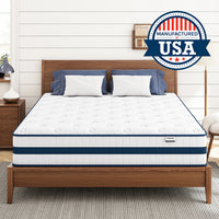 Maxzzz 10-12'' Twin/King/Queen Size Mattress, Bed with Gel Memory Foam & Individually Pocket Coils for Pressure Relief & Support