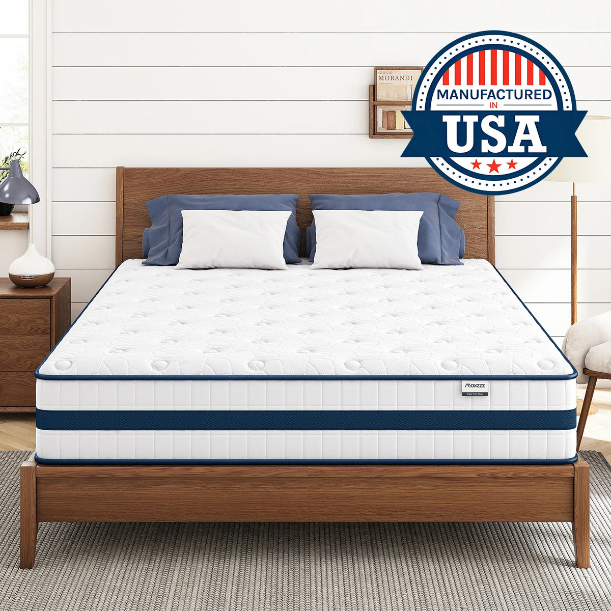 Maxzzz 10-12'' Twin/King/Queen Size Mattress, Bed with Gel Memory Foam & Individually Pocket Coils for Pressure Relief & Support
