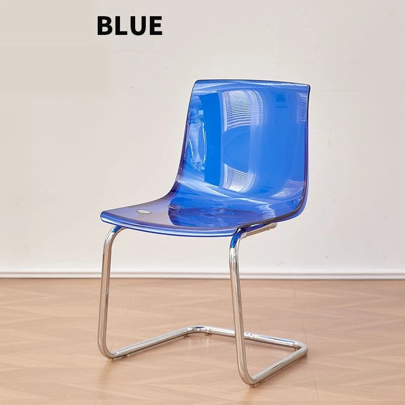 Nordic Modern Clear Acrylic Dining Chair Transparent Plastic Thickened Backrest Chair Simple Home Dining Room Furniture Design