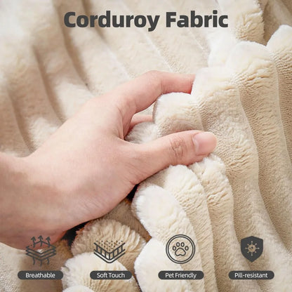 118" Modern L Shaped Modular Sectional Sofa, Boneless Cloud Couch with Ottoman, Oversized Corduroy Couch Deep Seat, 30D Sponge