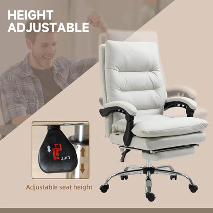 Microfibre Executive Massage Office Chair, Computer Desk Chair, Heated Reclining Chair with Footrest, Customized