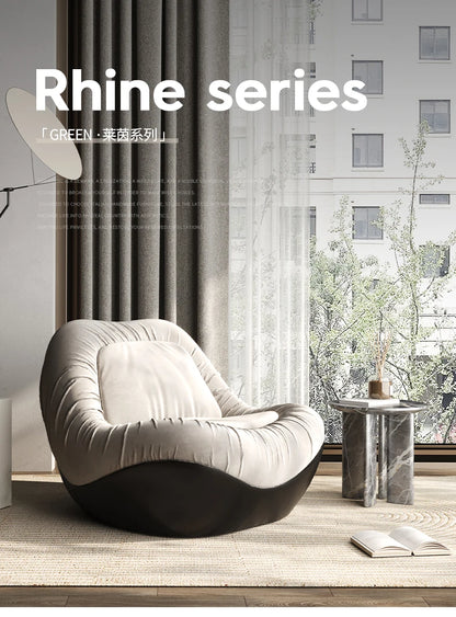 A076 Designer Simple Lazy Sofa Nordic Modern Light Luxury Villa Arc Leisure Chair Single Sofa Flannel