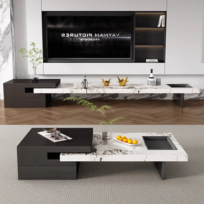 High Marble Coffee Table Elegant Minimalist Modern Luxury Coffee Table Large Office Living Room Furniture Tavolo Basso XYCJ