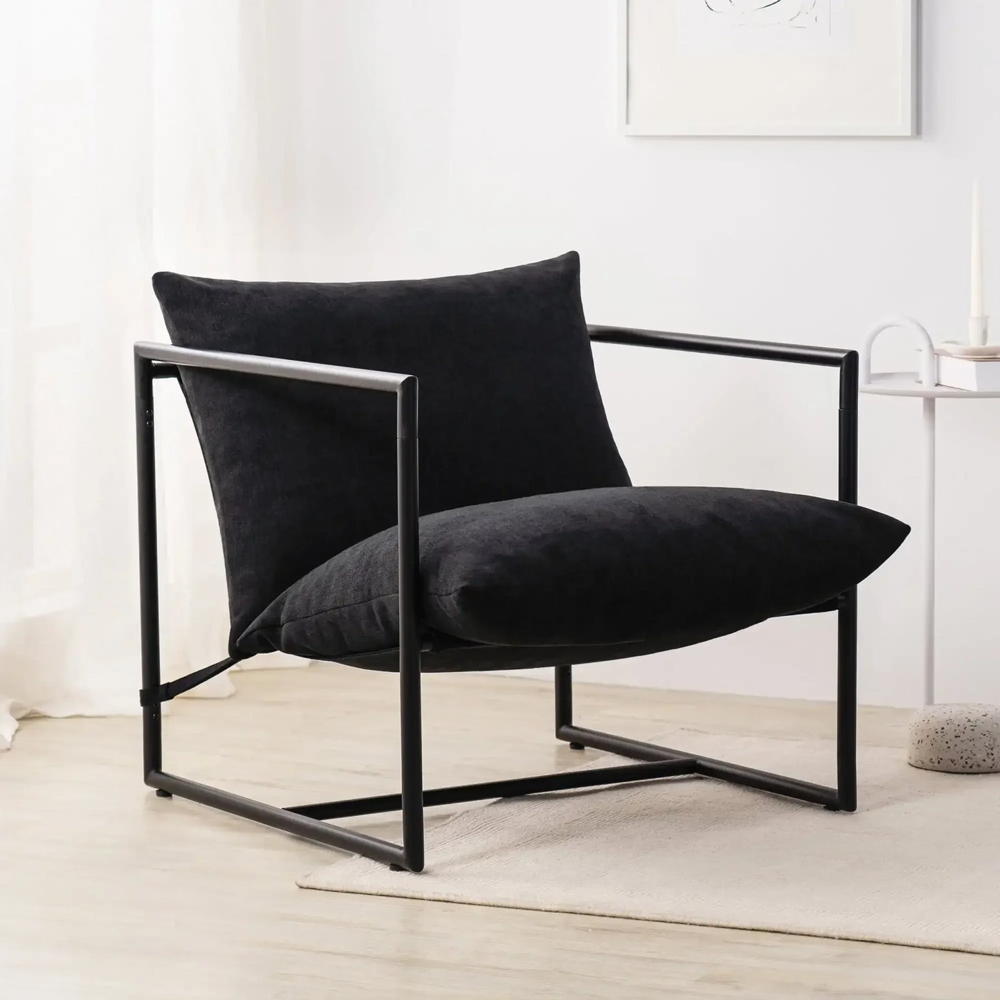 jz Aidan Metal Framed Sling Accent Chair