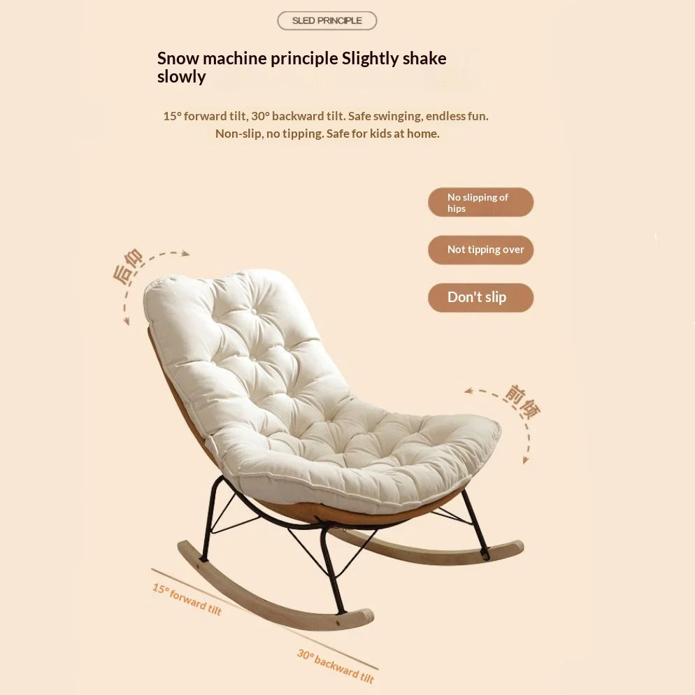 Honeycomb Recliner Rocking Chair Adjustable Backrest Foldable Comfortable Lazy Lounge Chair Bed Balcony Living Room Furniture