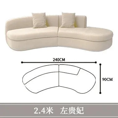 Curved sofa living room, light luxury, modern Internet celebrity hotel, beauty salon, lobby lounge area, reception of guests